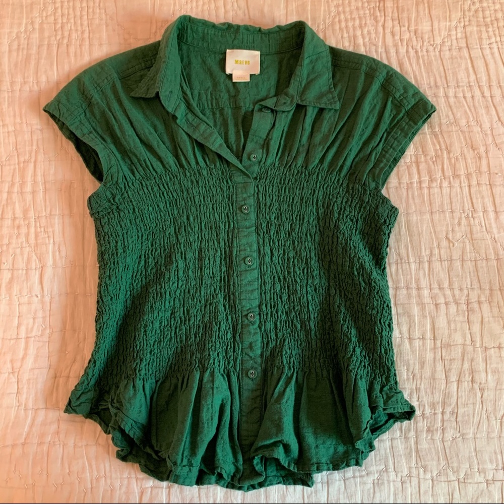 Maeve Anthropologie Smocked Blouse